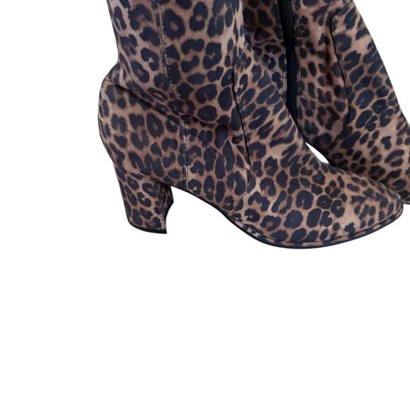 Marc Fisher (NWOT) Lully Leopard Over The Knee Block Heel Side Zip Boot sz 8 - Picture 3 of 13